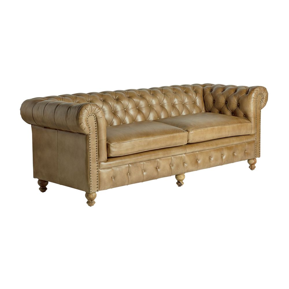Canapés - Sofa en peau marron 215x82x75 cm - VICAL