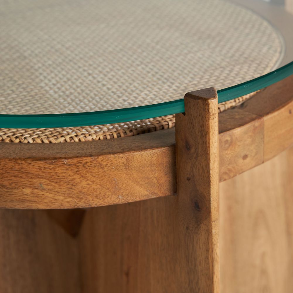 Other tables - Brown mango wood coffee table 47x47x61 cm - VICAL