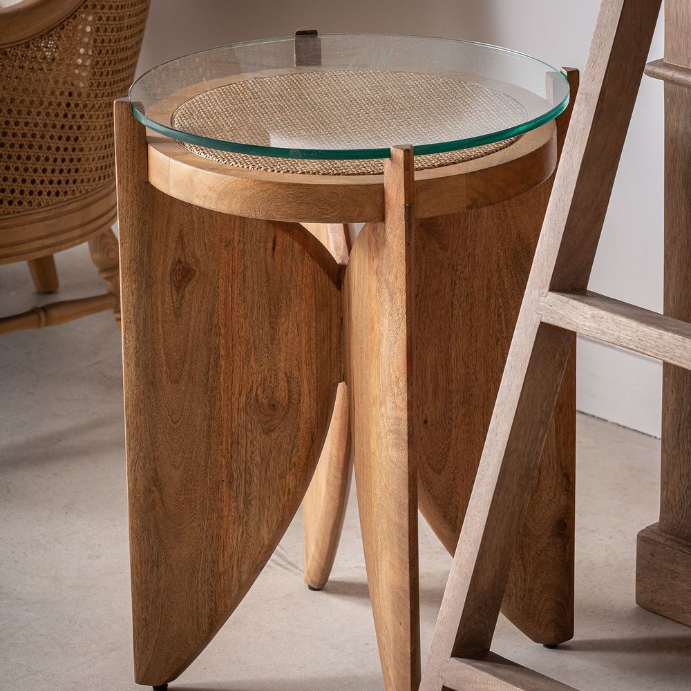 Other tables - Brown mango wood coffee table 47x47x61 cm - VICAL