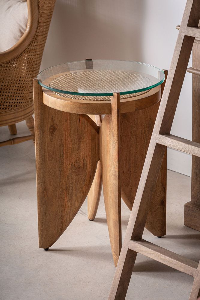 Other tables - Brown mango wood coffee table 47x47x61 cm - VICAL