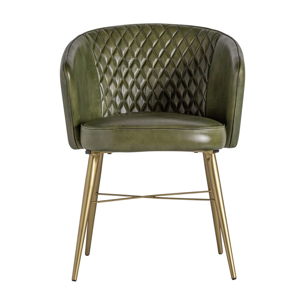 Chaises - Fauteuil en peau vert 58x60x79 cm - VICAL