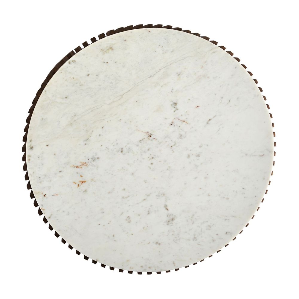 Tables basses - Table basse en bois d´acacia blanc 100x100x42 cm - VICAL