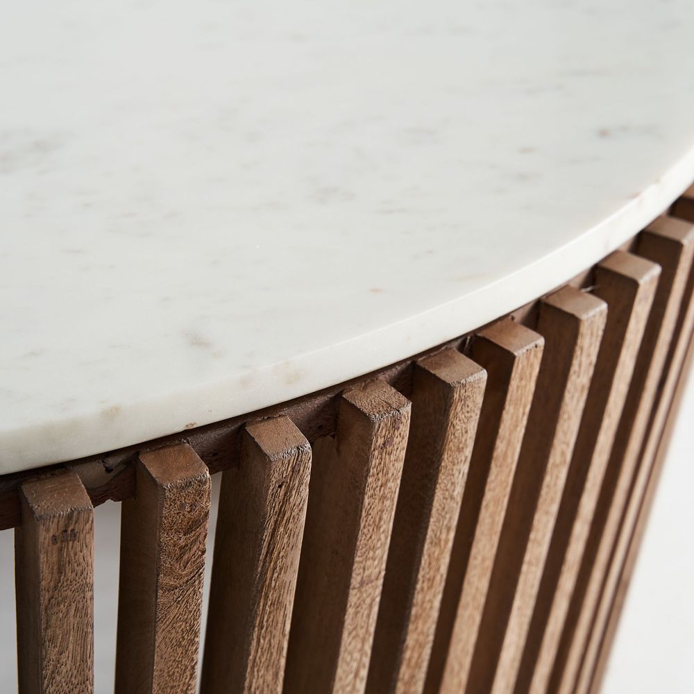 Tables basses - Table basse en bois d´acacia blanc 100x100x42 cm - VICAL