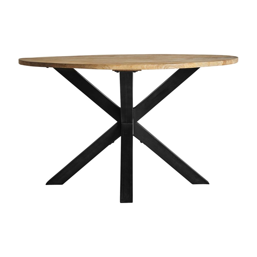 Dining Tables - Black mango wood living room table 130x130x77 cm - VICAL