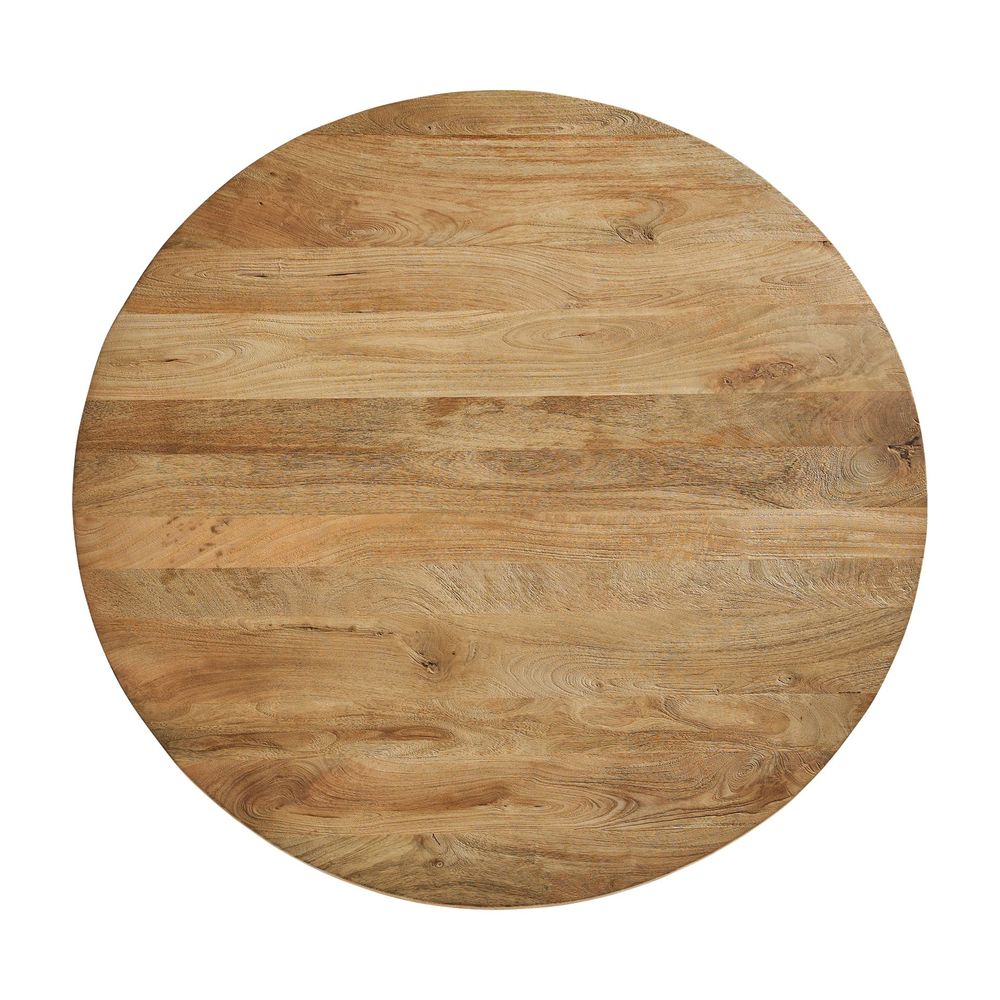 Dining Tables - Black mango wood living room table 130x130x77 cm - VICAL