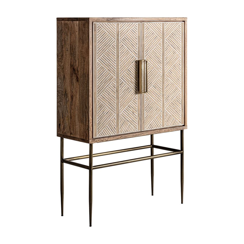Armoires - Armoire en bois de mangue marron 100x40x140 cm - VICAL