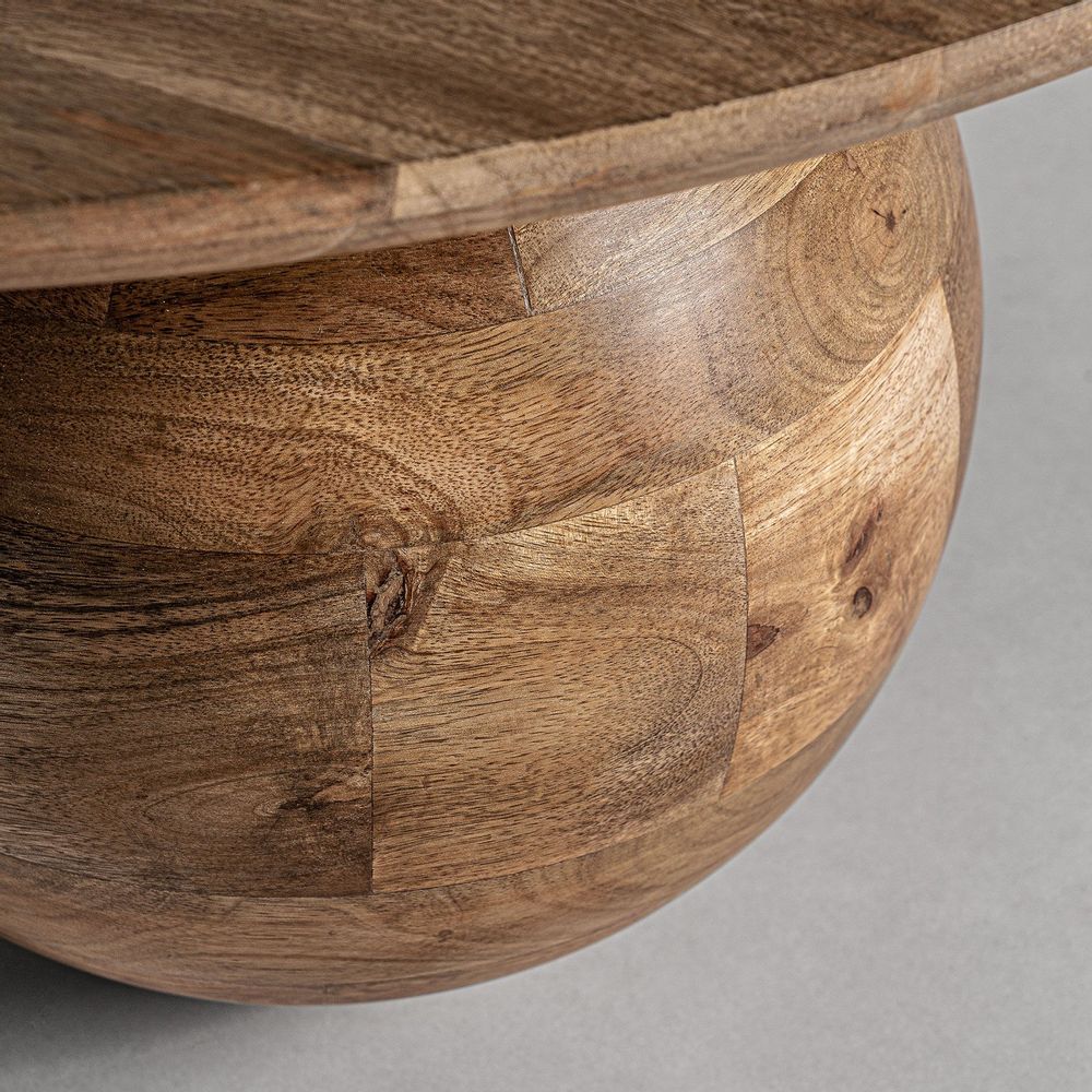 Coffee tables - Brown mango wood coffee table 96x96x33 cm - VICAL