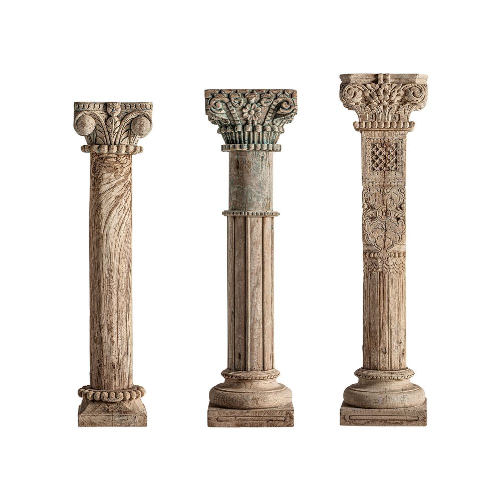 Objets de décoration - Colone en bois de teck marron 32x32x128 cm - VICAL
