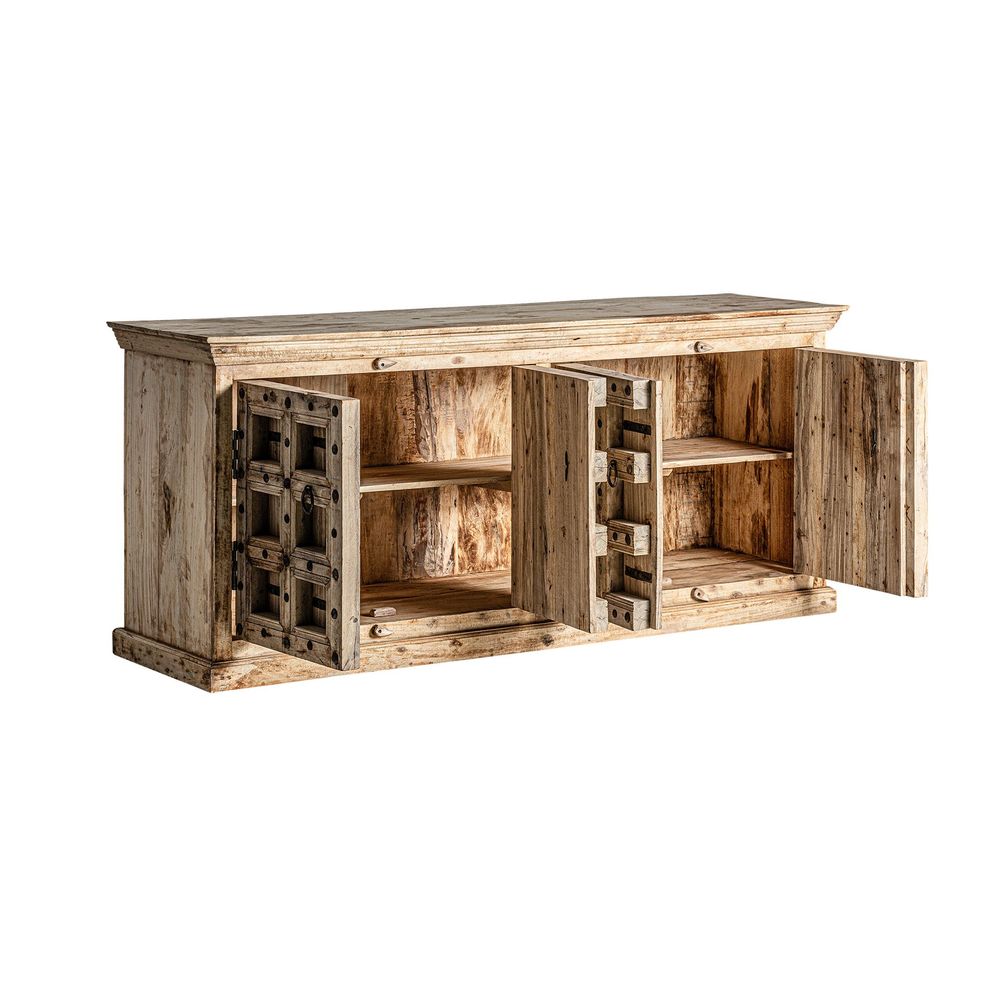 Sideboards - Brown mango wood sideboard 219x59x102 cm - VICAL