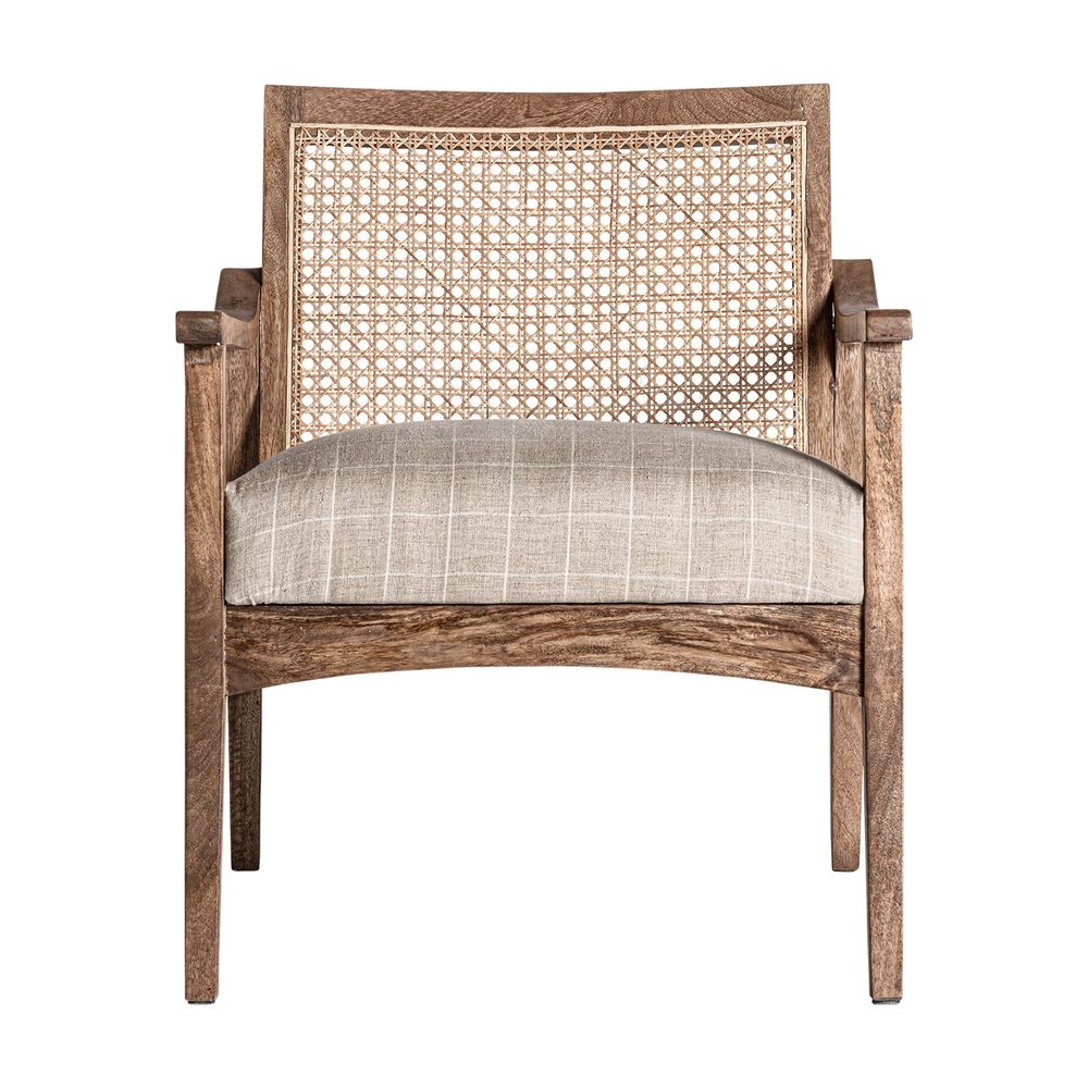 Armchairs - Brown mango wood armchair 64x72x74 cm - VICAL