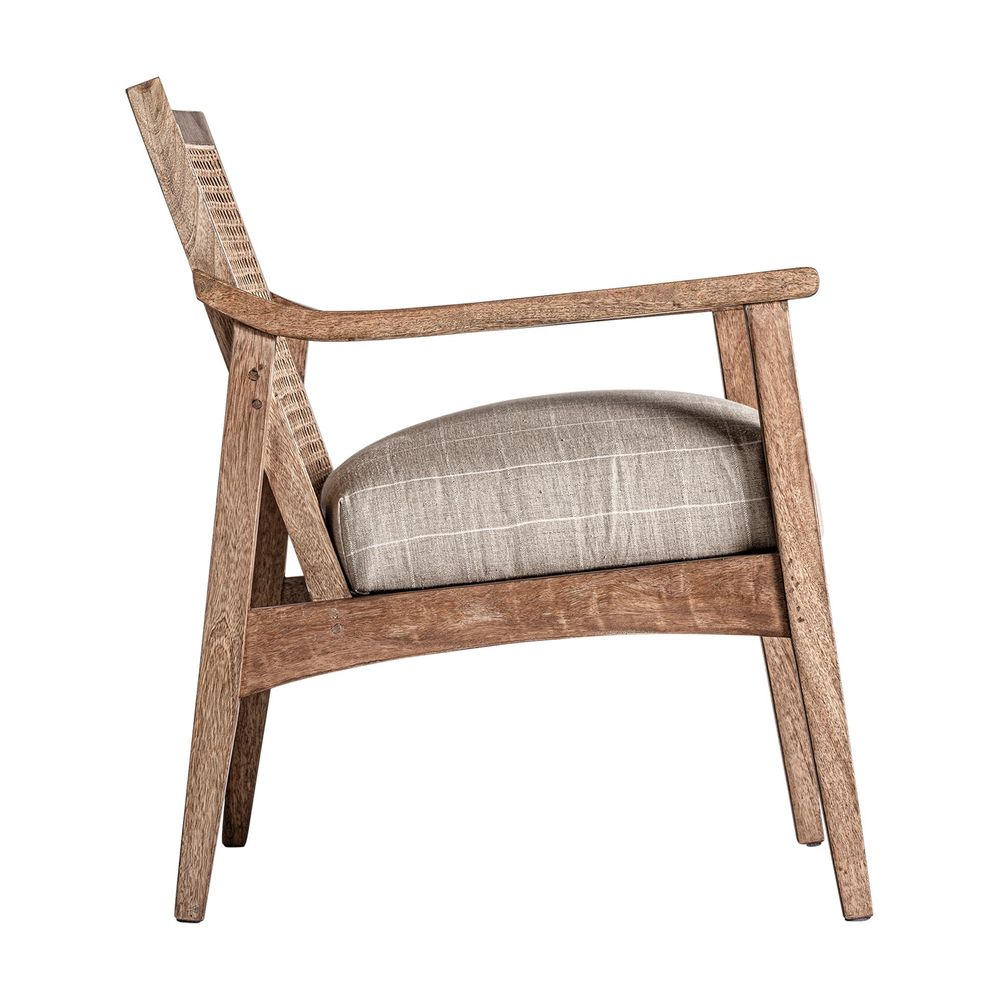 Armchairs - Brown mango wood armchair 64x72x74 cm - VICAL