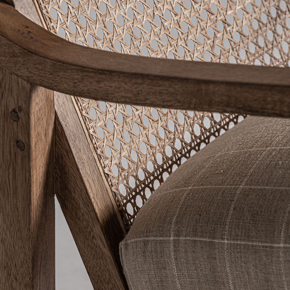 Armchairs - Brown mango wood armchair 64x72x74 cm - VICAL