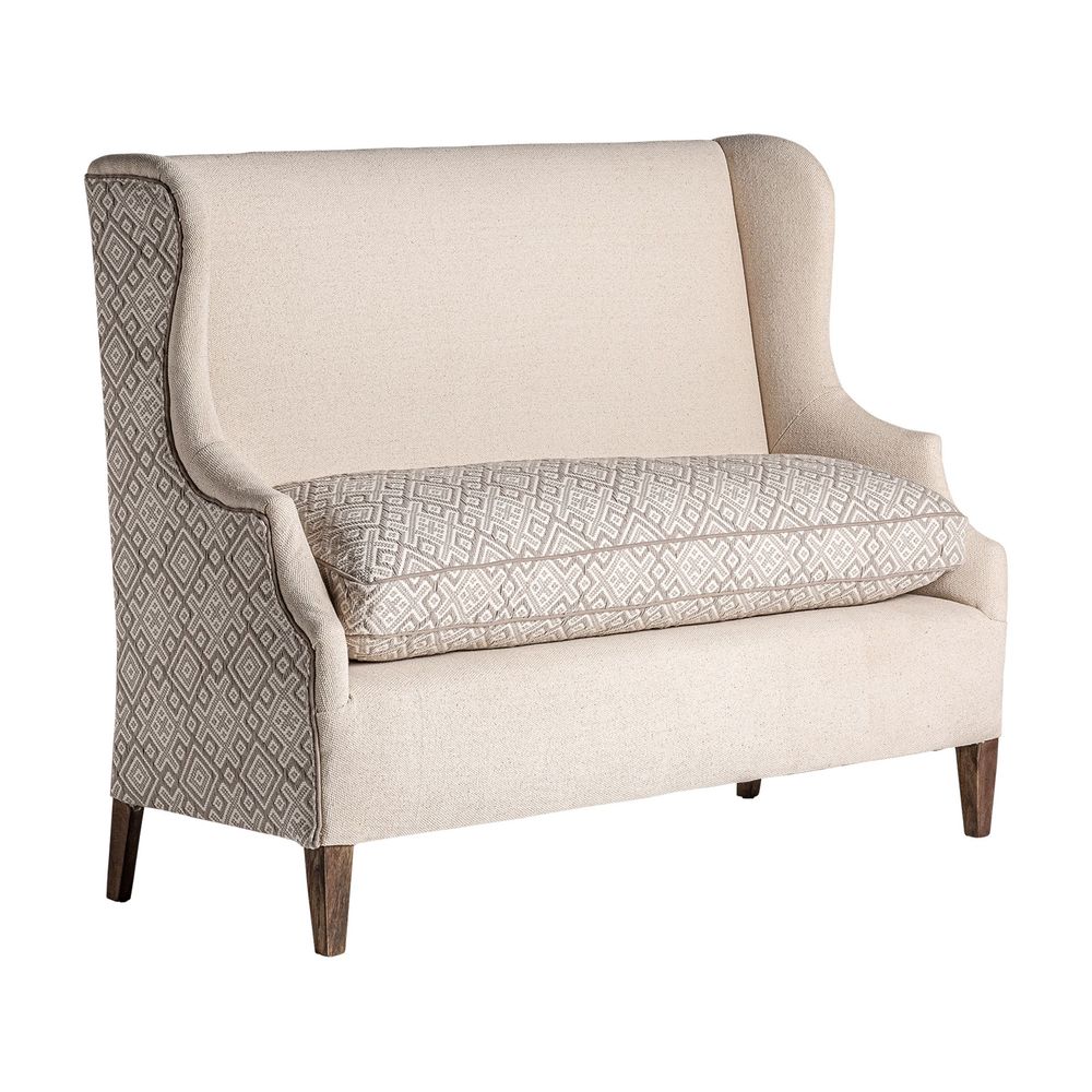 Other tables - Beige mango wood sofa 150x60x123 cm - VICAL