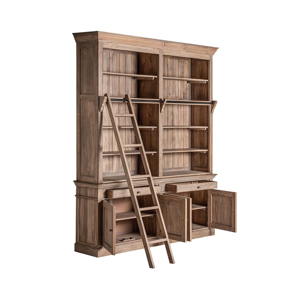 Shelves - Brown mango wood display case 197x42x232 cm - VICAL