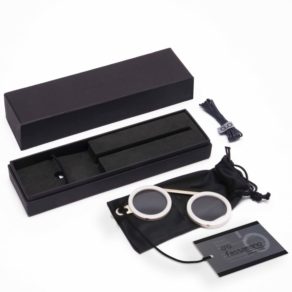 Glasses - Fassamano Cloudy Havana / Polished clear gunmetal + Gift Box Deluxe - FASSAMANO