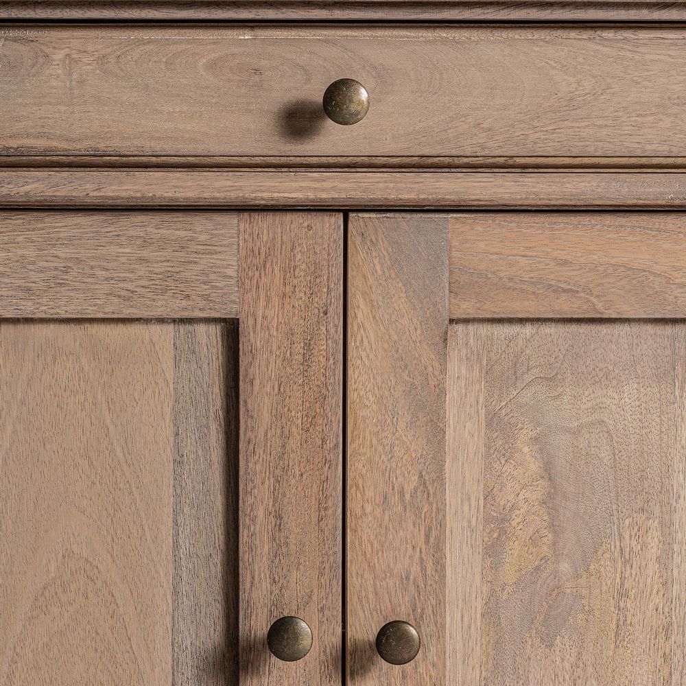 Shelves - Brown mango wood display case 197x42x232 cm - VICAL