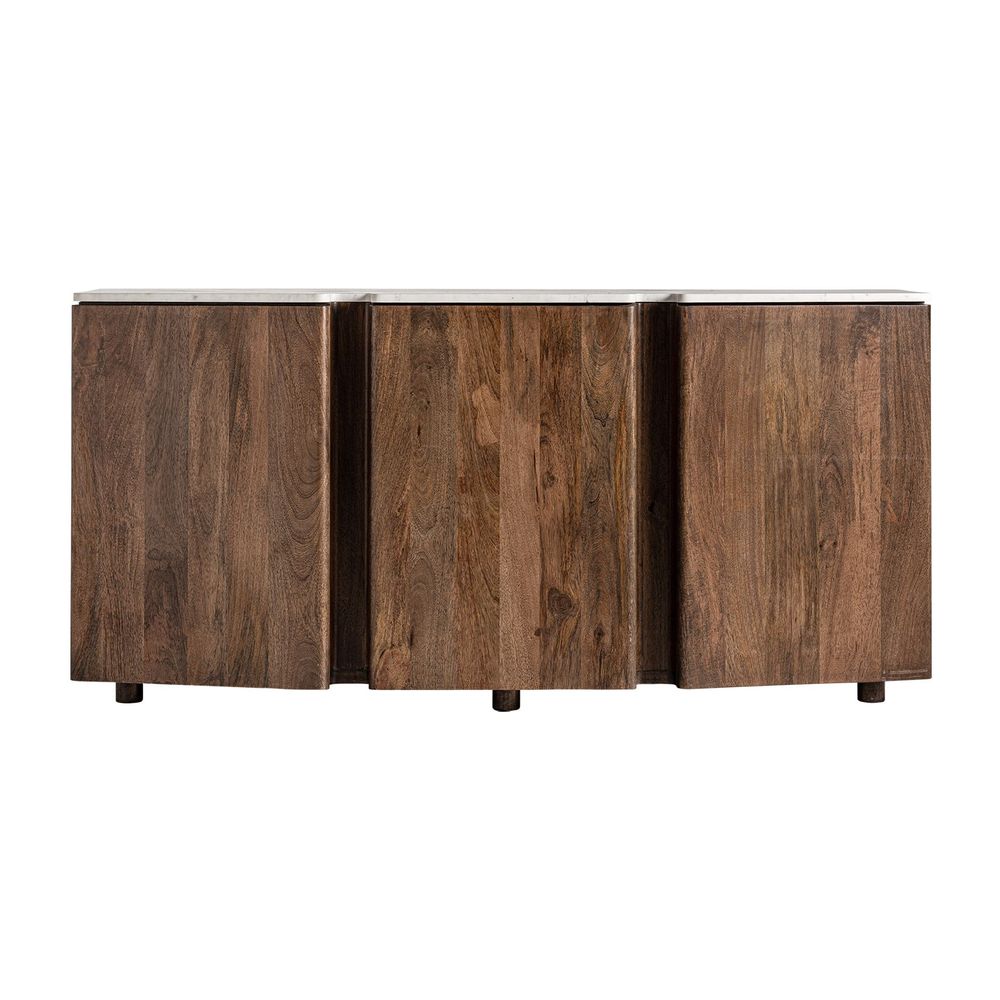 Buffets - Buffet en bois de mangue blanc 160x45x75 cm - VICAL