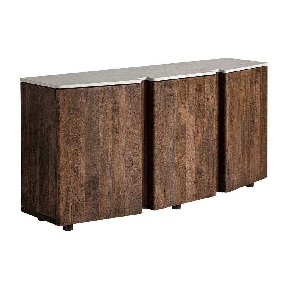 Buffets - Buffet en bois de mangue blanc 160x45x75 cm - VICAL