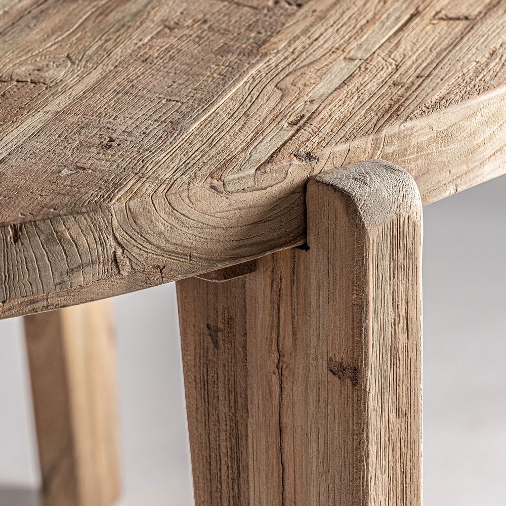Dining Tables - Brown railway wood lounge table 157x151x76 cm - VICAL
