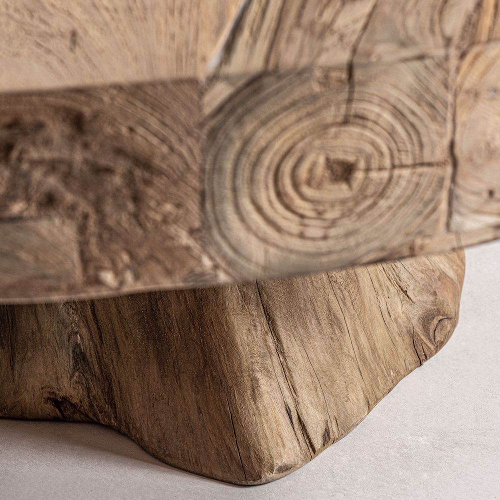 Tables basses - Table basse en bois de chemin de fer marron 90x90x30 cm - VICAL