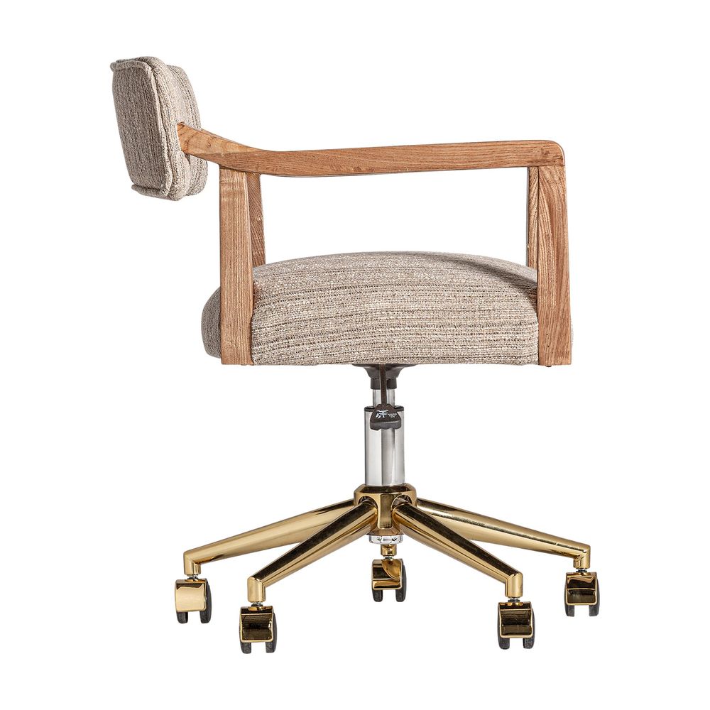 Chairs - Brown polyester office chair 56x58x82 cm - VICAL