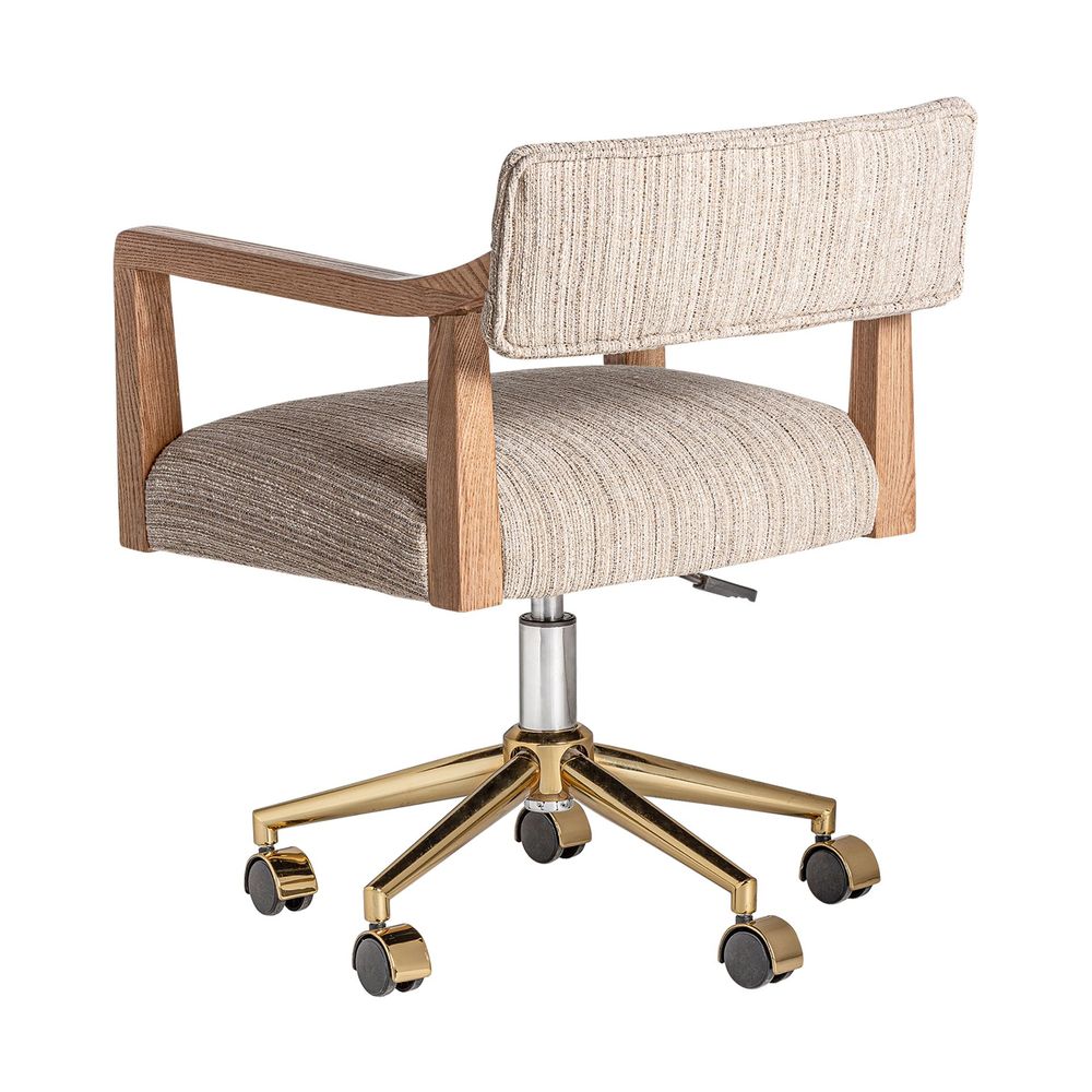 Chairs - Brown polyester office chair 56x58x82 cm - VICAL