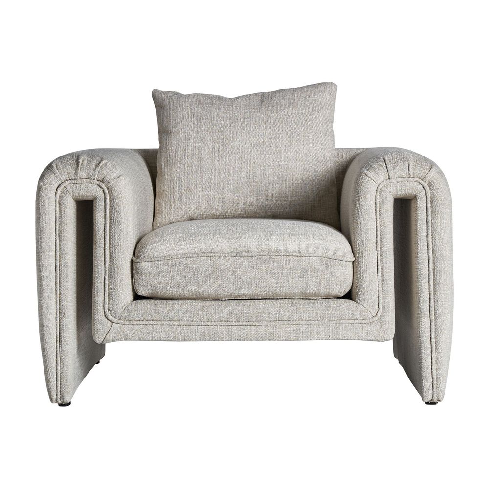 Armchairs - Gray pine wood armchair 100x86x81 cm - VICAL