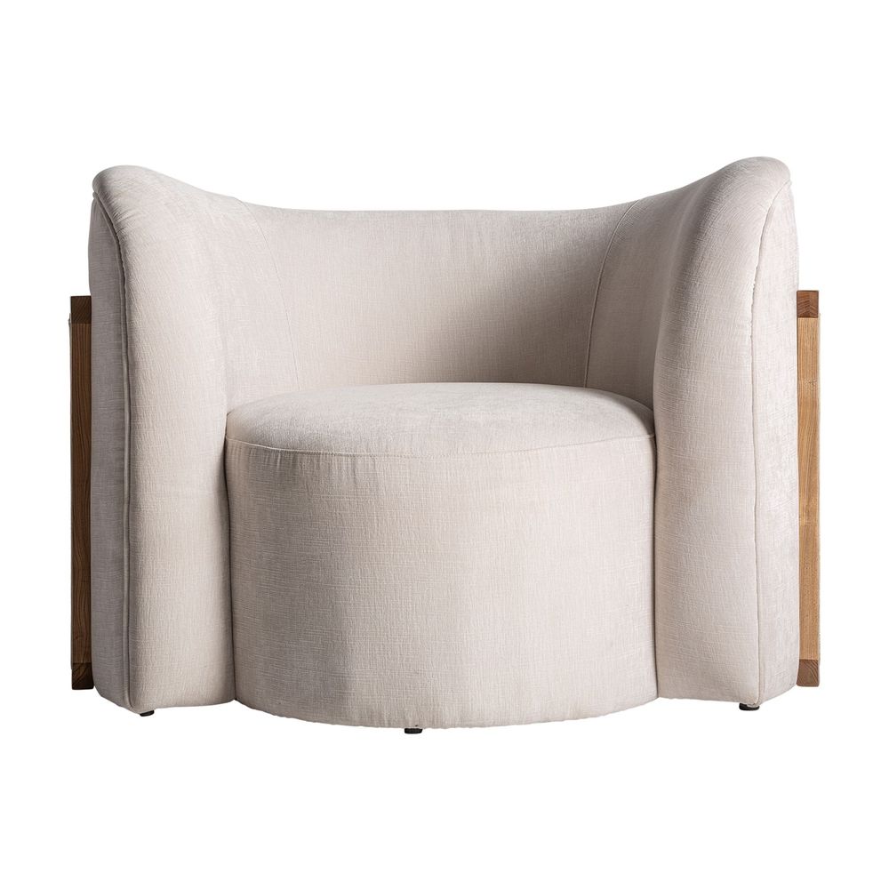 Armchairs - Off-white pine wood armchair 109x93x78 cm - VICAL