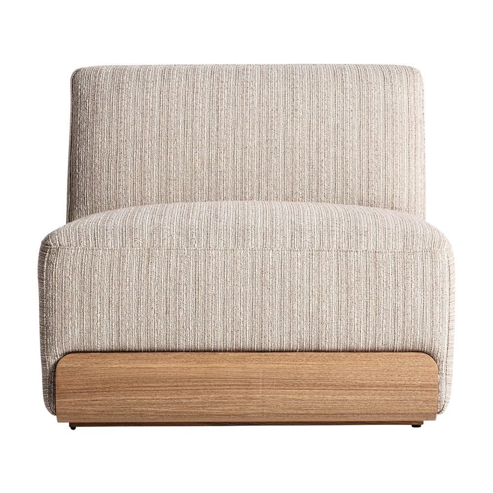 Sofas - Central sofa module in light brown pine wood 90x82x76 cm - VICAL