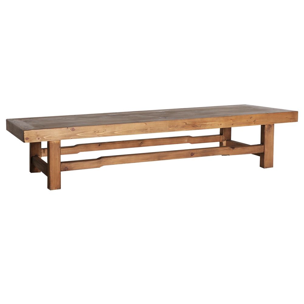 Coffee tables - Brown recycled elm wood coffee table 180x60x36 cm - VICAL