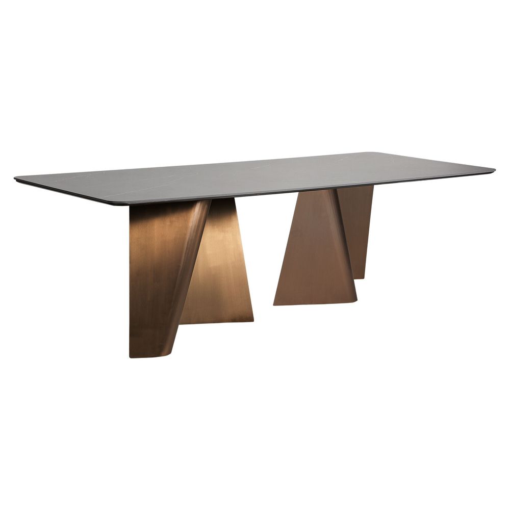 Dining Tables - Black porcelain tile living room table 240x105x76 cm - VICAL