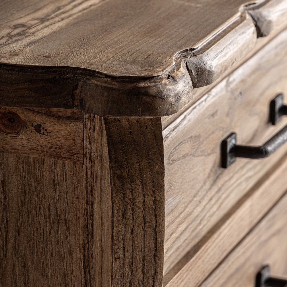 Night tables - Bedside table in brown elm wood 64x47x60 cm - VICAL