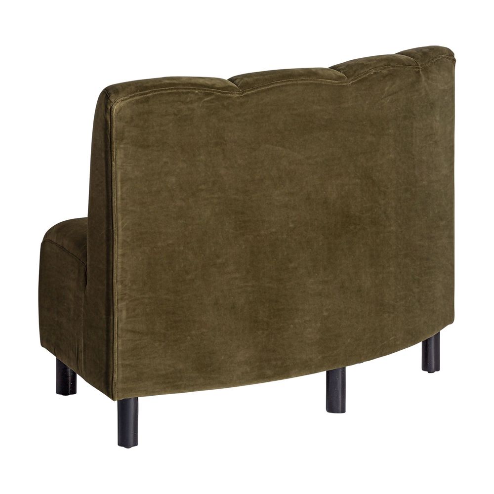 Canapés - Module canapé central en velours vert 175x72x88 cm - VICAL