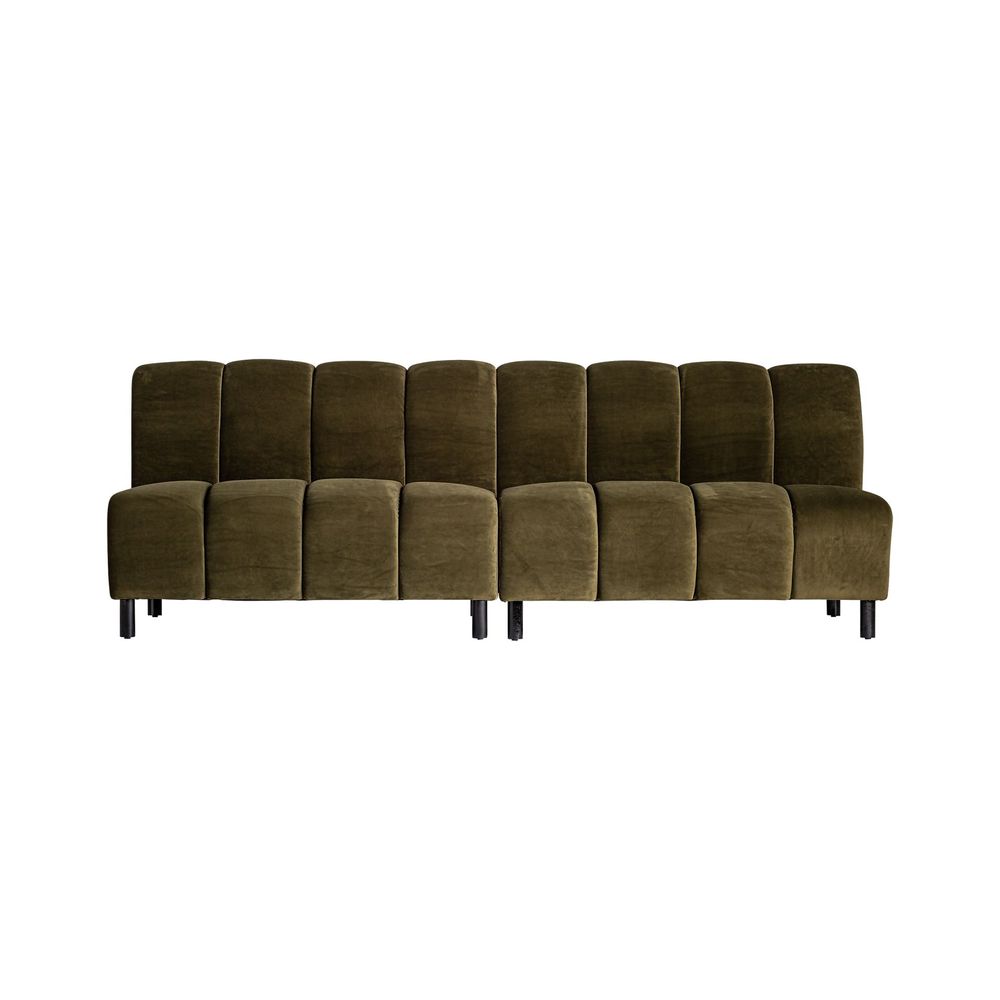 Canapés - Module canapé central en velours vert 175x72x88 cm - VICAL