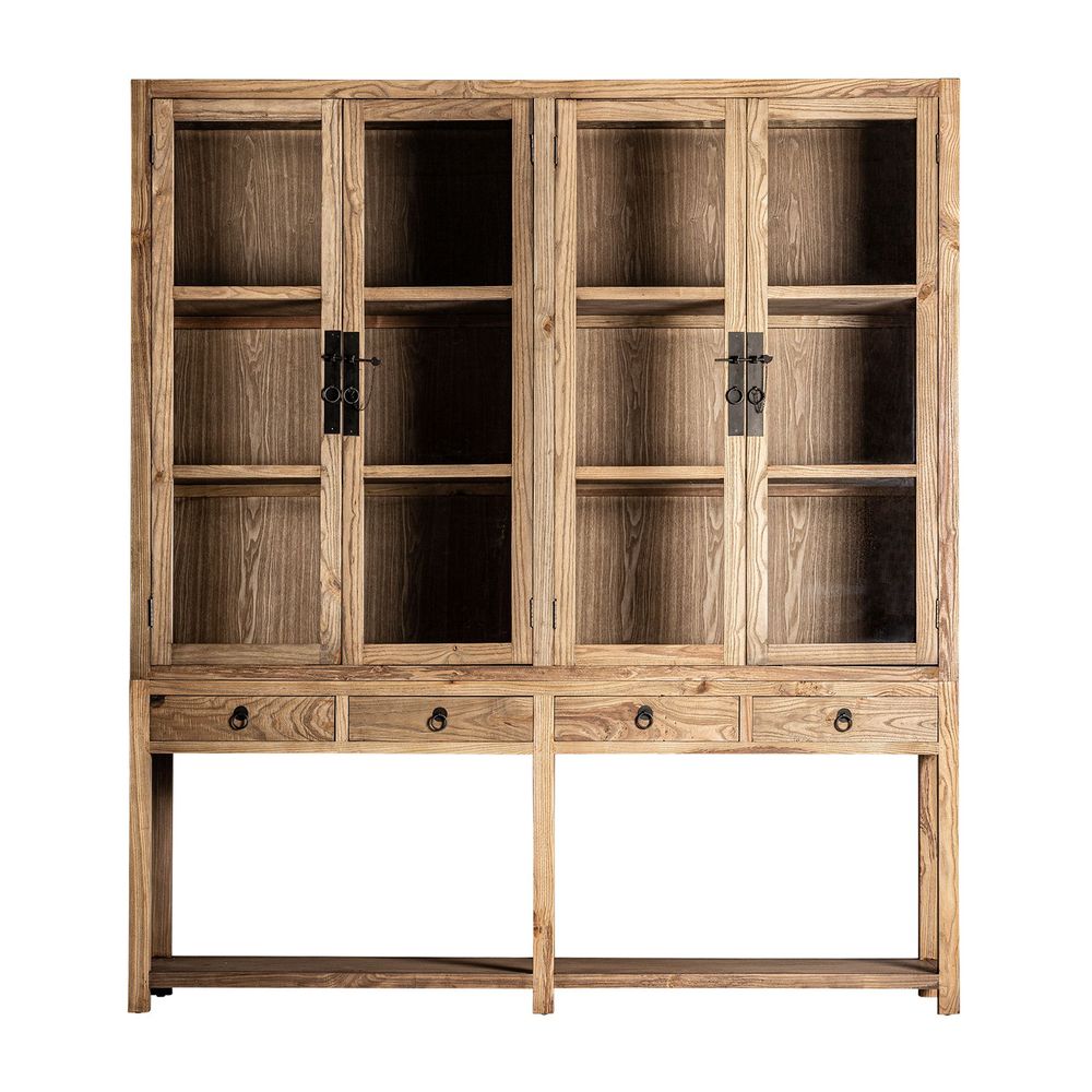 Wardrobe - Showcase in brown elm wood 200x45x225 cm - VICAL
