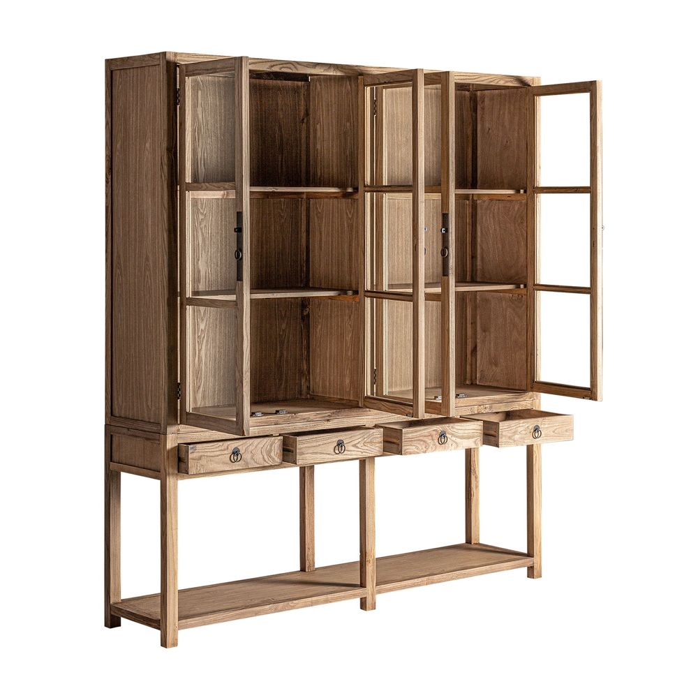 Wardrobe - Showcase in brown elm wood 200x45x225 cm - VICAL