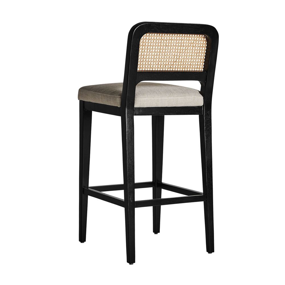 Tabourets - Tabouret en bois d´hévéa blanc 46x52x107 cm - VICAL