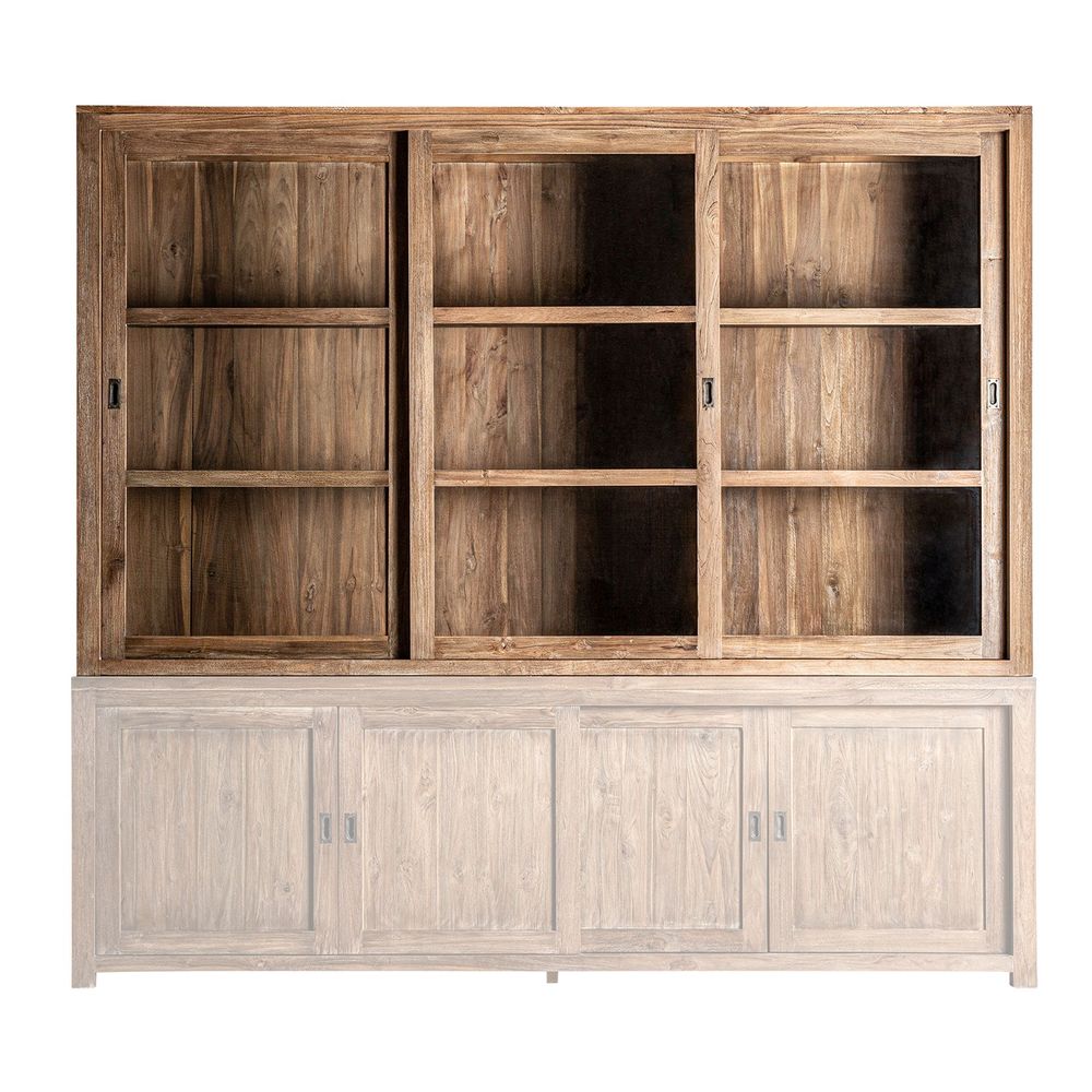 Wardrobe - Brown railway wooden display case 240x48x143 cm - VICAL