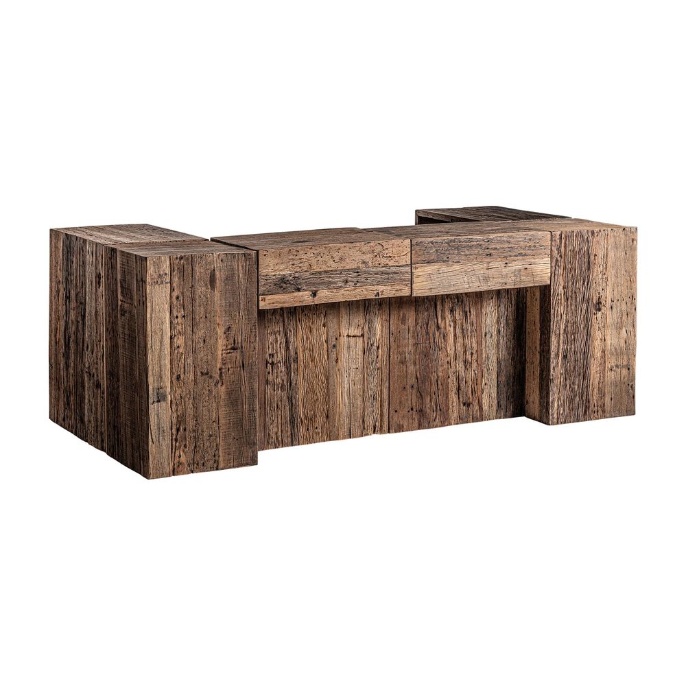 Other tables - Brown reclaimed wood bar counter module 90x60x110 cm - VICAL