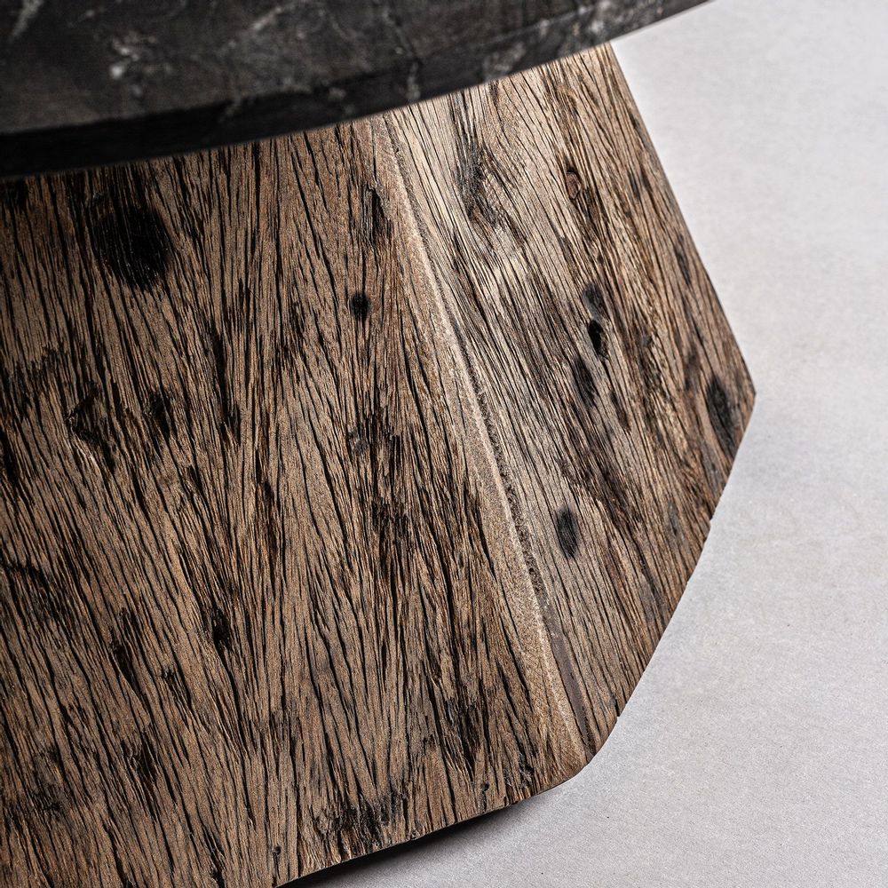 Coffee tables - Brown marble coffee table 80x80x35 cm - VICAL