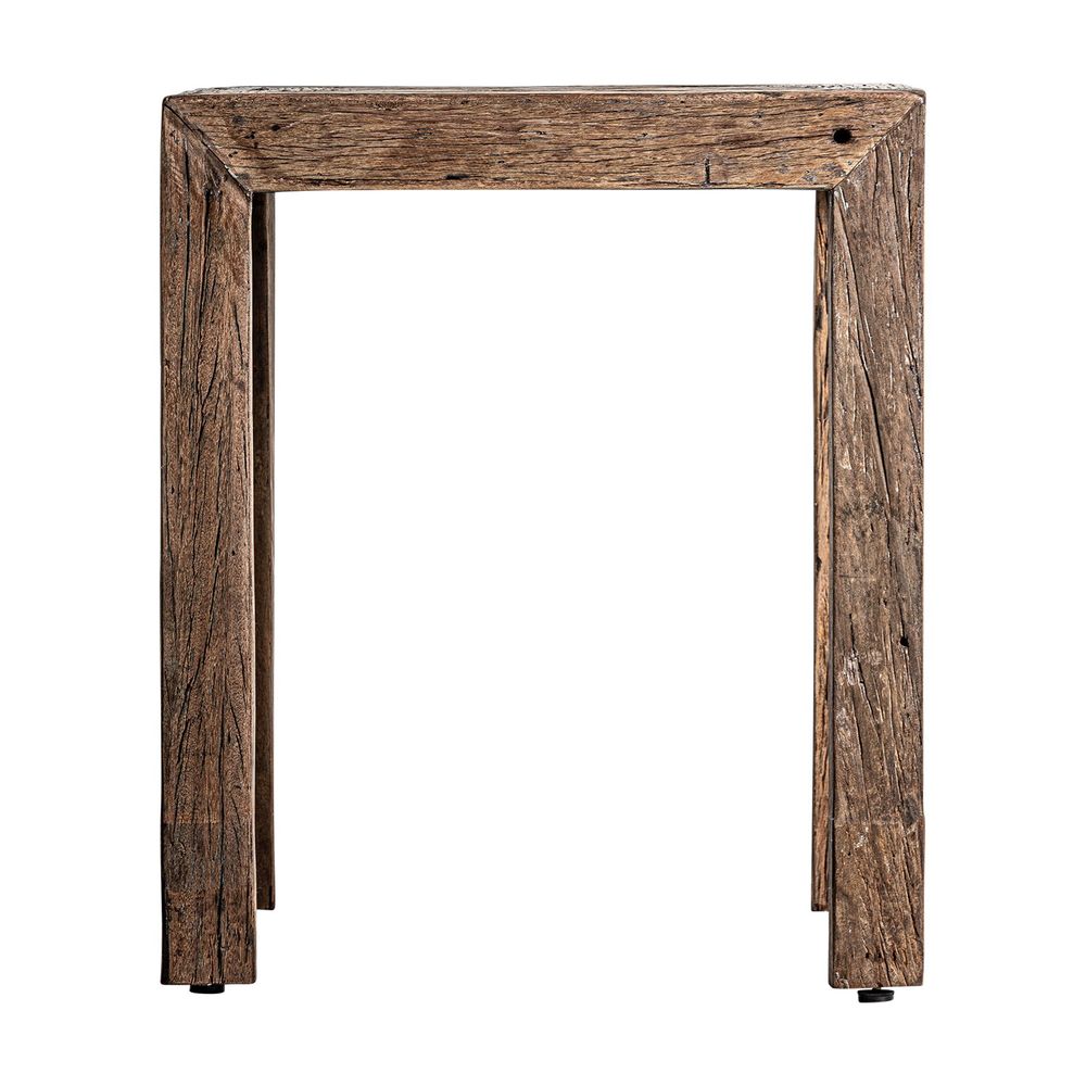 Other tables - Brown reclaimed wood coffee table 55x55x61 cm - VICAL