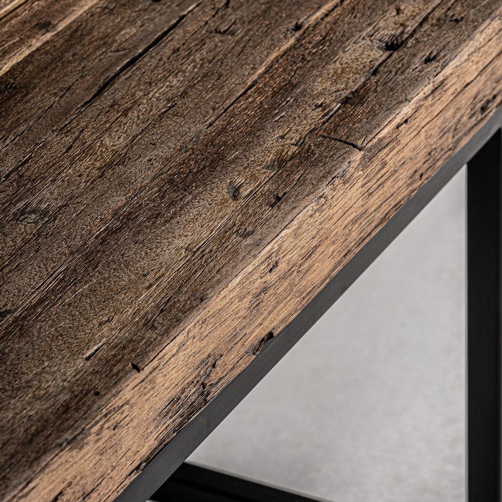 Other tables - Brown reclaimed wood coffee table 55x55x60 cm - VICAL