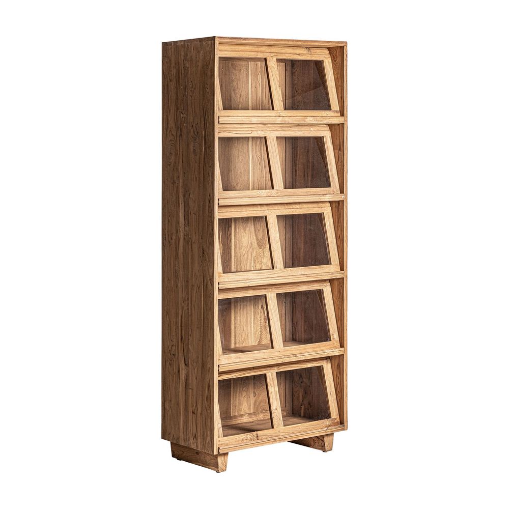 Wardrobe - Brown railway wooden display case 85x46x211 cm - VICAL