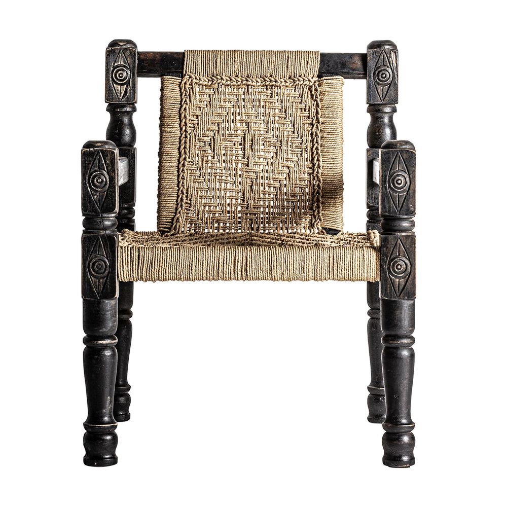 Armchairs - Brown reclaimed wood armchair 58x61x75 cm - VICAL
