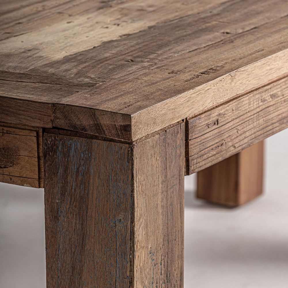 Dining Tables - Brown reclaimed wood living room table 270x110x76 cm - VICAL
