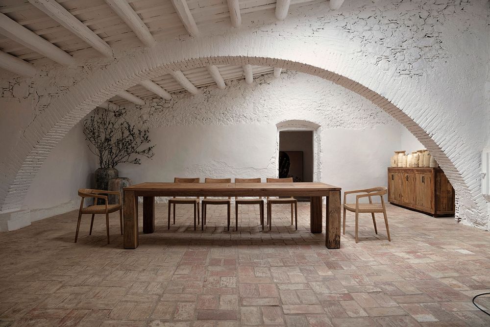 Dining Tables - Brown reclaimed wood living room table 270x110x76 cm - VICAL