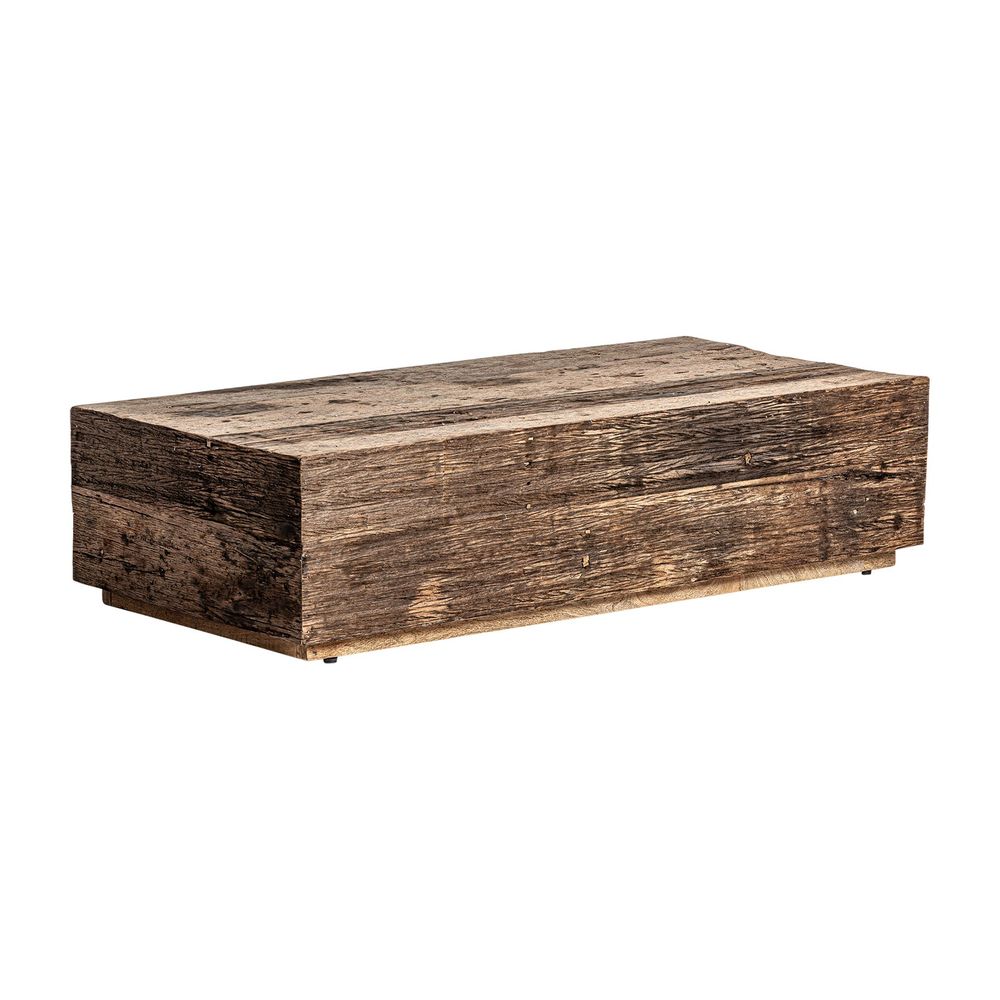 Coffee tables - Brown reclaimed wood coffee table 150x70x37 cm - VICAL