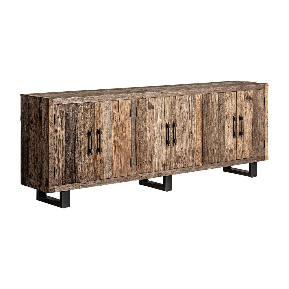 Sideboards - Brown reclaimed wood sideboard 253x46x91 cm - VICAL