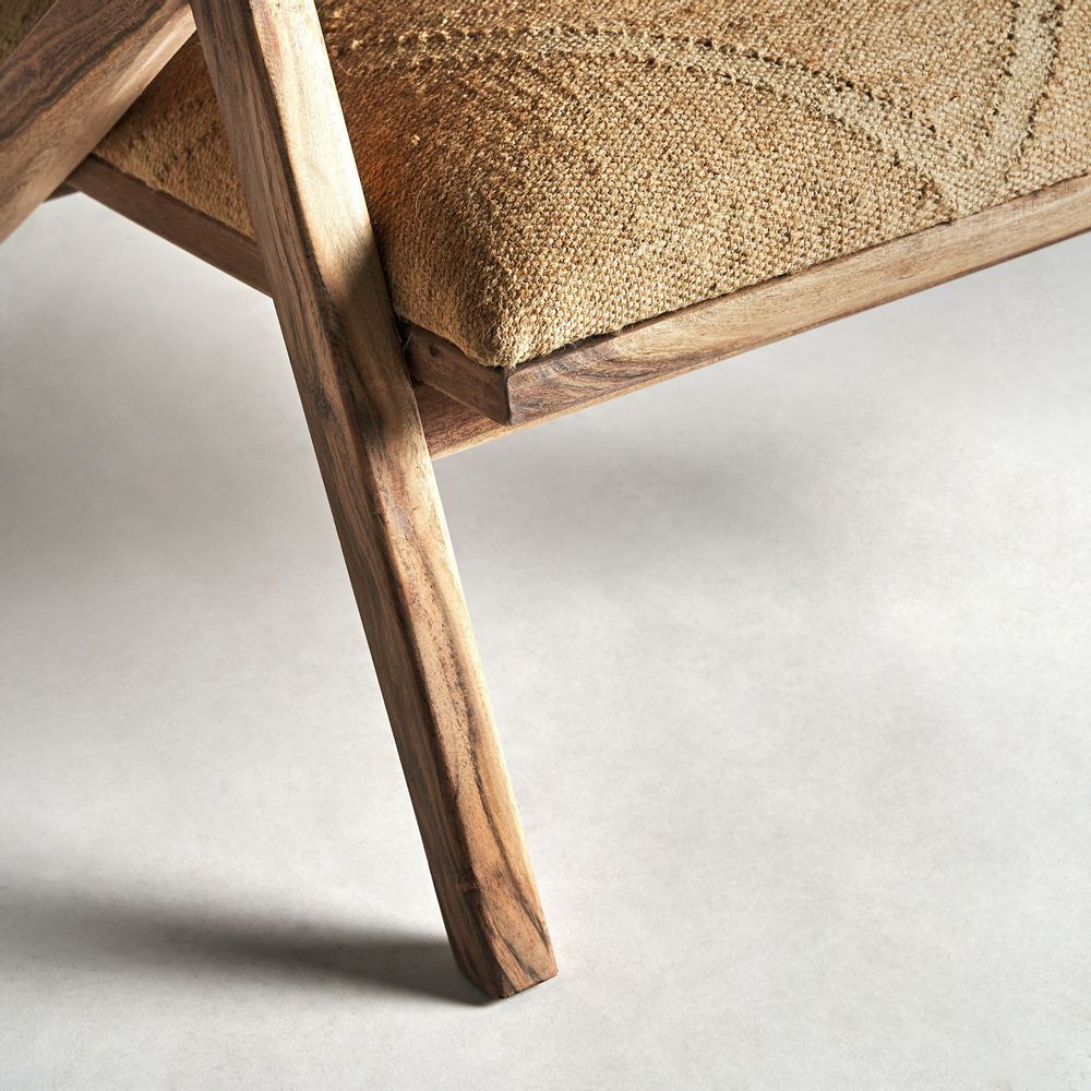 Armchairs - Brown jute armchair 62x83x72 cm - VICAL