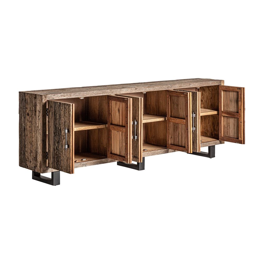 Sideboards - Brown reclaimed wood sideboard 253x46x91 cm - VICAL